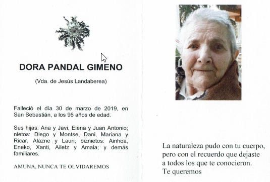 Dora Pandal Gimeno obiturary